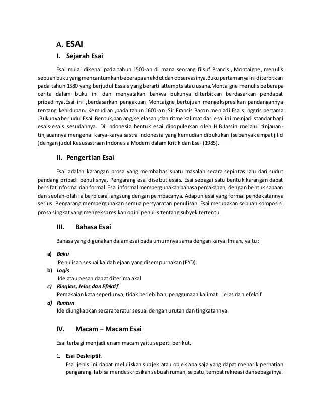 Detail Contoh Essay Deskriptif Nomer 39