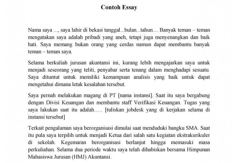 Detail Contoh Essay Pengalaman Hidup Nomer 2