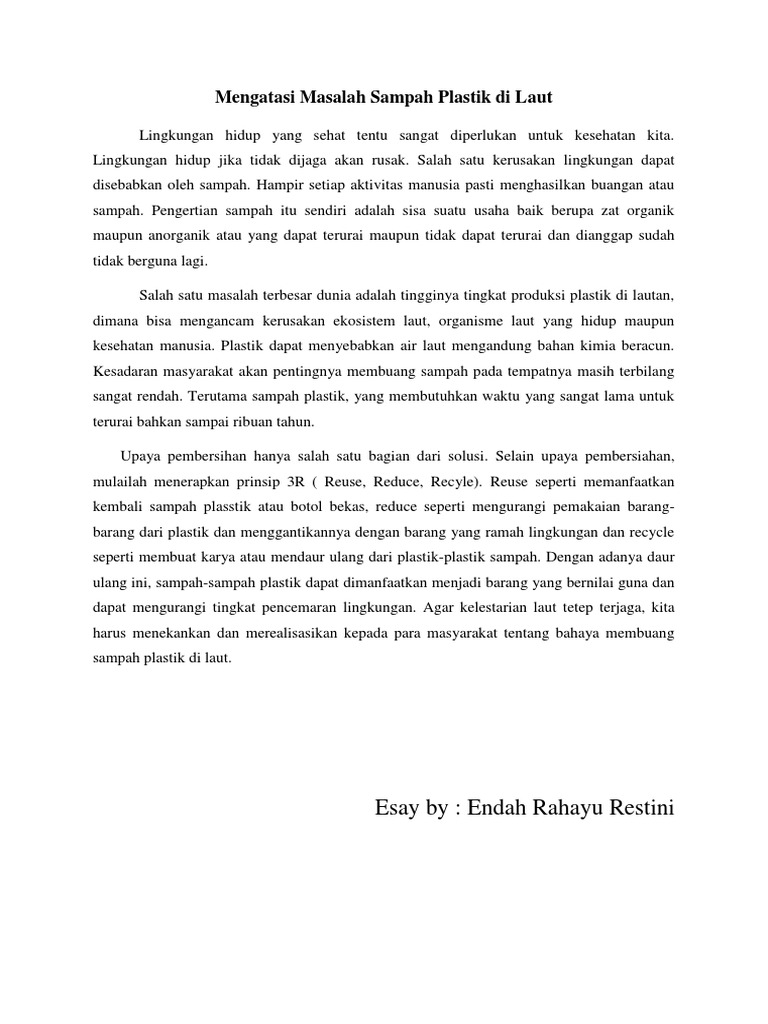 Contoh Essay Tentang Lingkungan - KibrisPDR