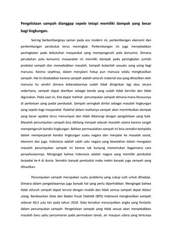 Detail Contoh Essay Tentang Lingkungan Nomer 20