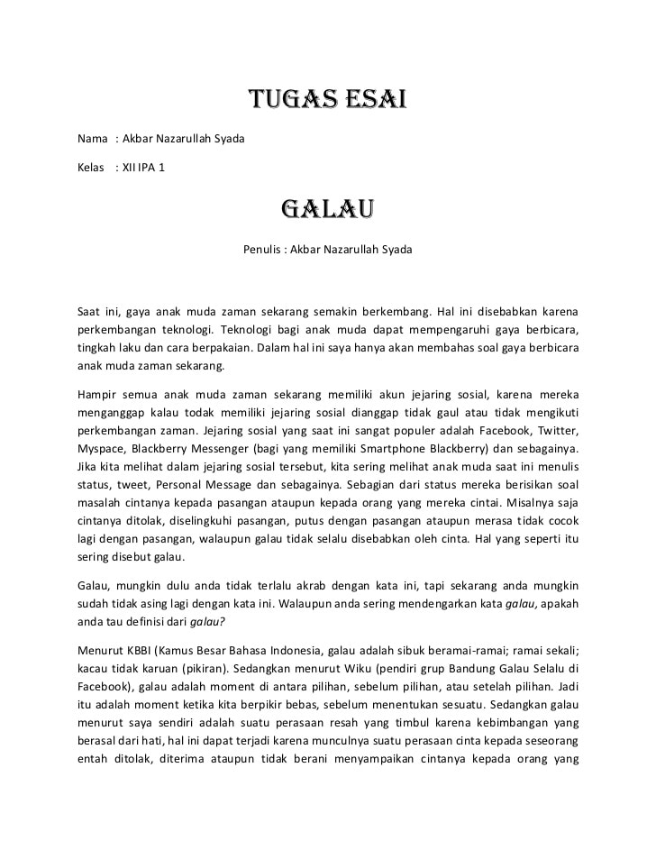 Detail Contoh Essay Terbaik Nomer 37