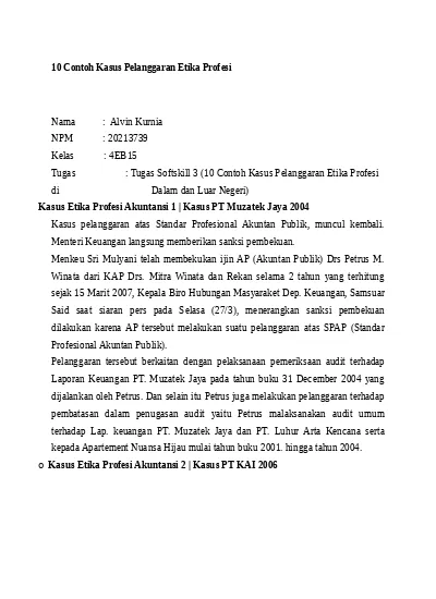 Detail Contoh Etika Profesi Nomer 46