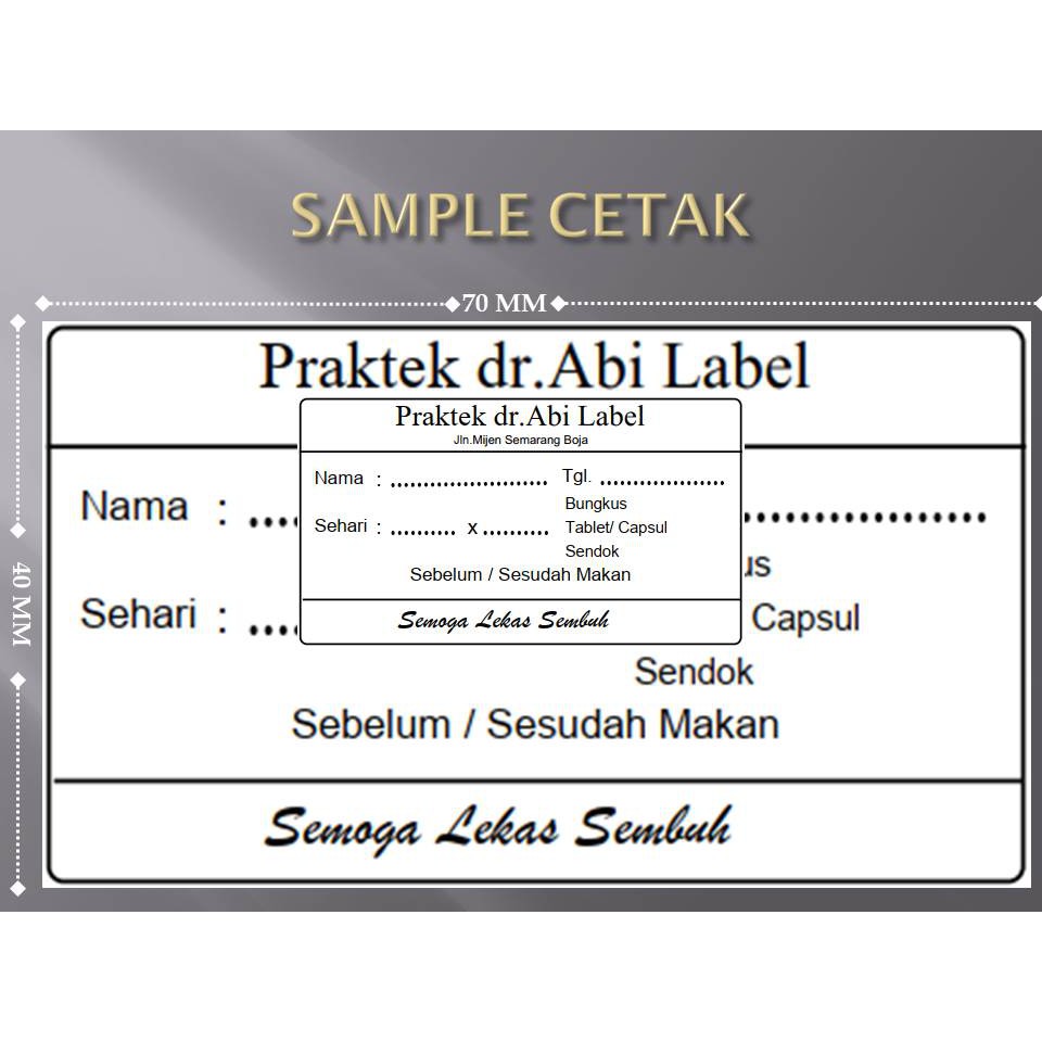 Detail Contoh Etiket Obat Nomer 20