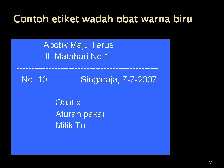 Detail Contoh Etiket Obat Yang Benar Nomer 17