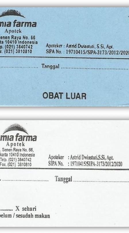 Detail Contoh Etiket Obat Yang Benar Koleksi Nomer