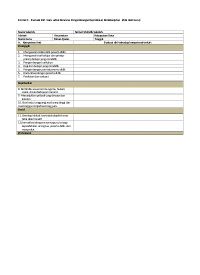 Detail Contoh Evaluasi Diri Guru Nomer 37