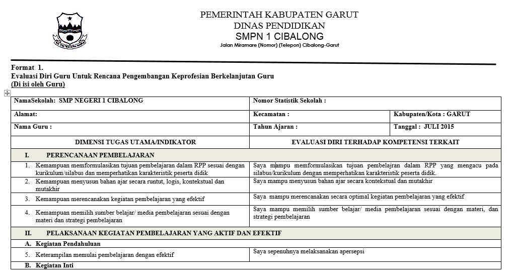 Detail Contoh Evaluasi Diri Guru Nomer 41