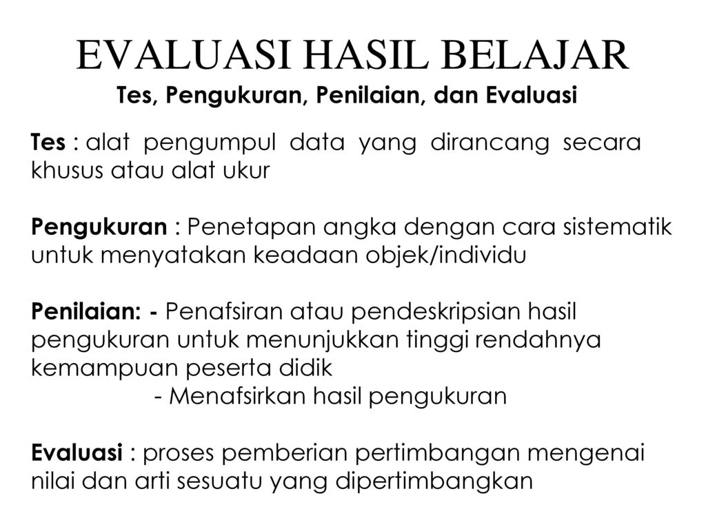 Detail Contoh Evaluasi Hasil Belajar Nomer 5