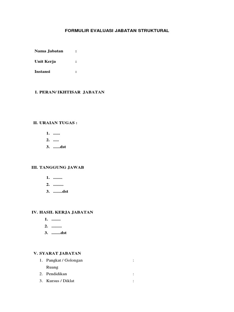 Detail Contoh Evaluasi Jabatan Nomer 7