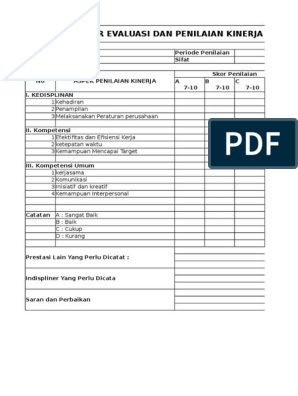 Detail Contoh Evaluasi Kinerja Karyawan Nomer 10