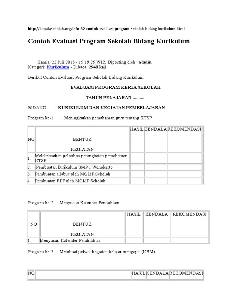 Detail Contoh Evaluasi Program Nomer 11