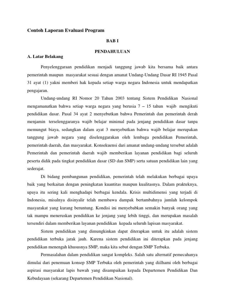 Detail Contoh Evaluasi Program Nomer 16