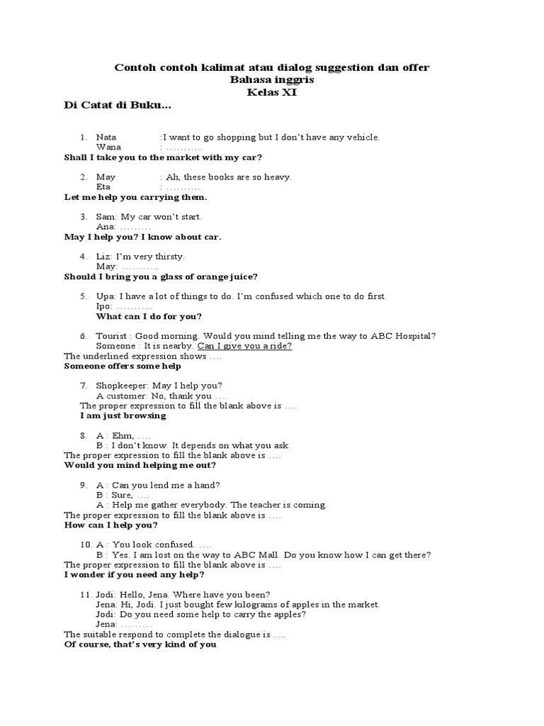 Detail Contoh Expressing Suggestion Nomer 34