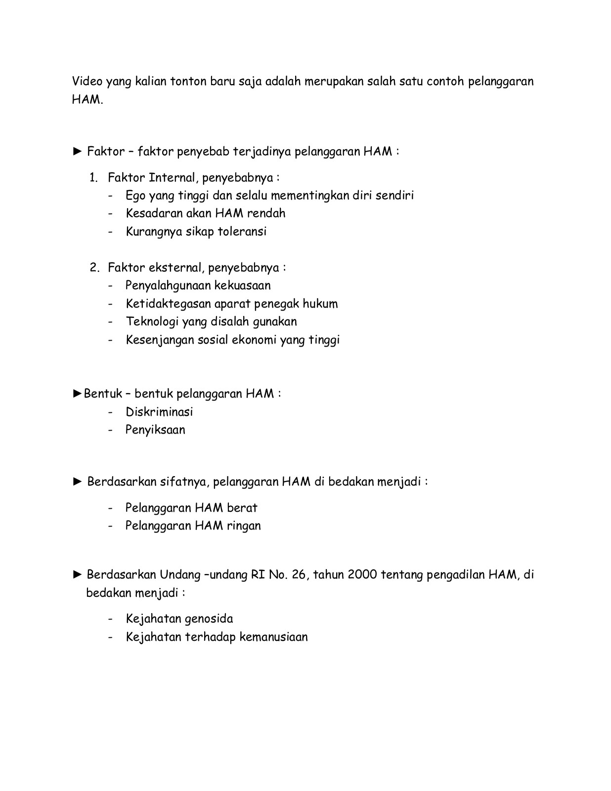 Detail Contoh Faktor Internal Pelanggaran Ham Nomer 47