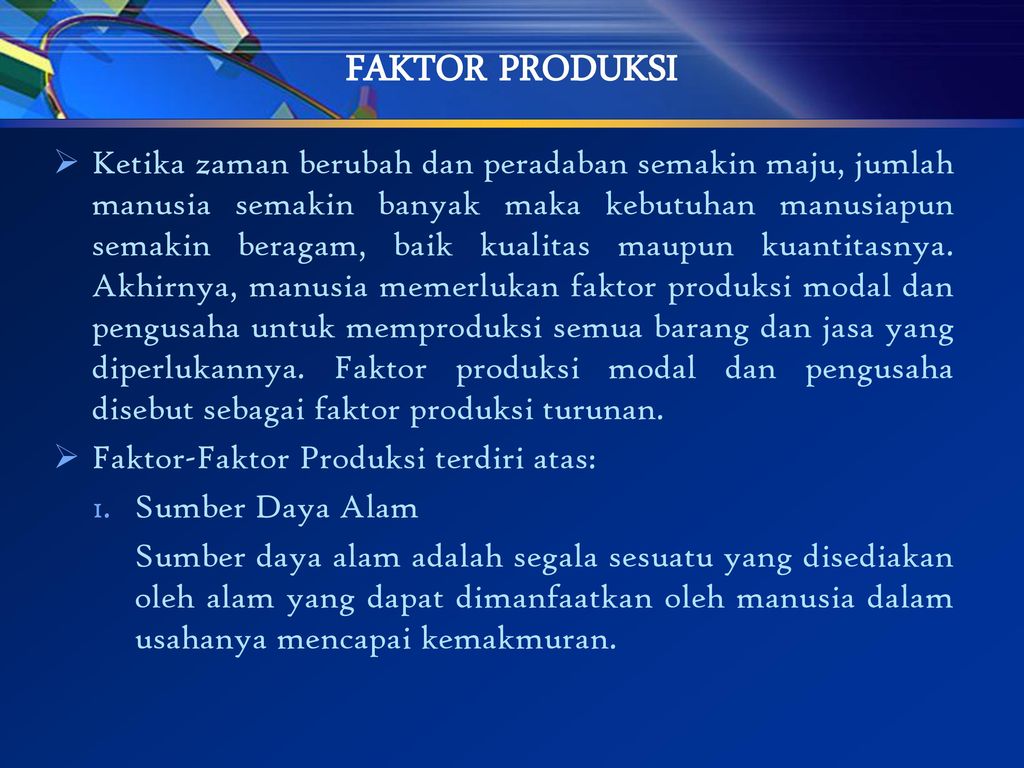 Detail Contoh Faktor Produksi Asli Nomer 41