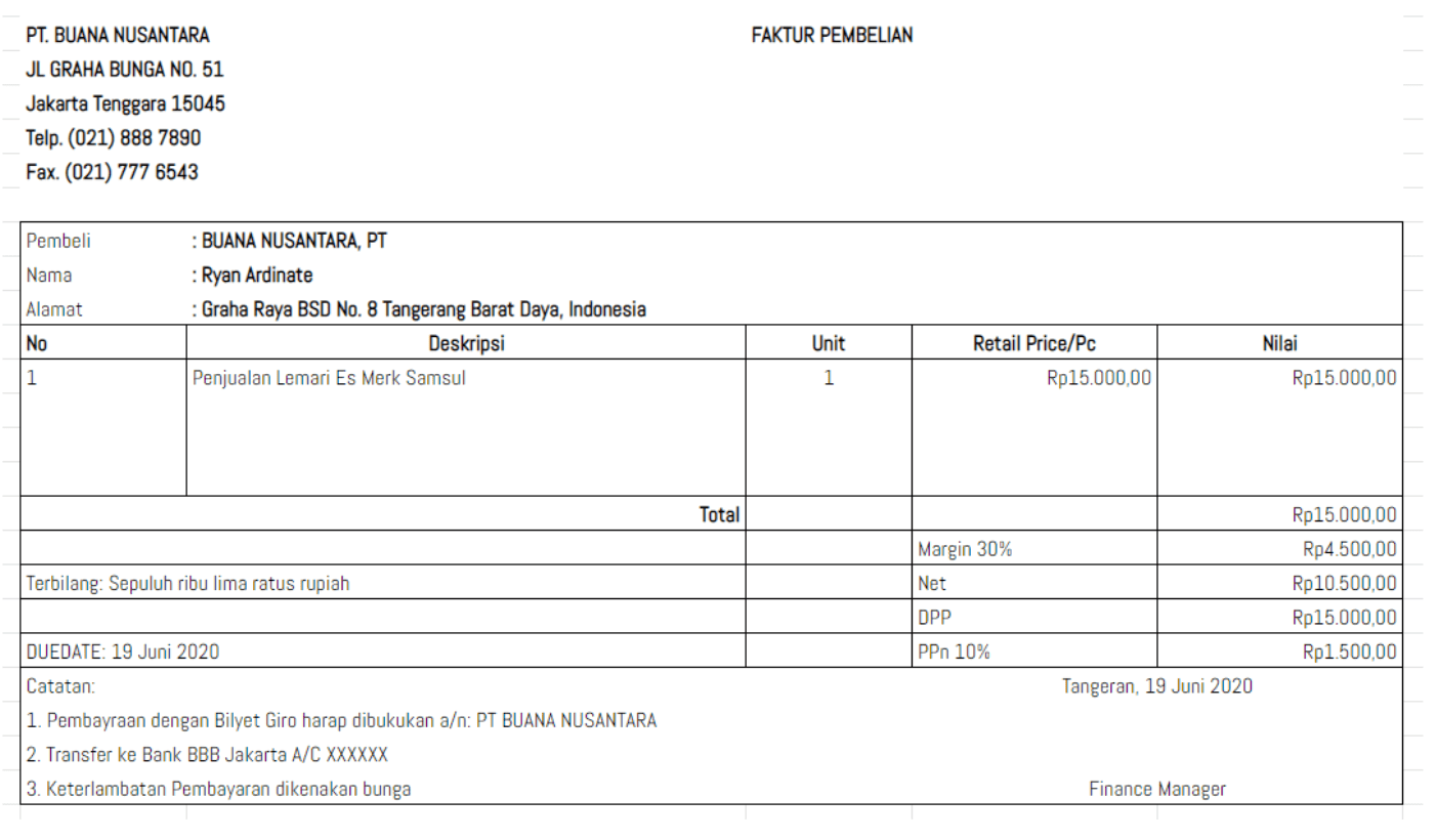 Detail Contoh Faktur Barang Nomer 20