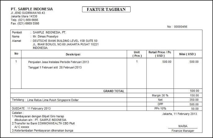 Detail Contoh Faktur Barang Nomer 23