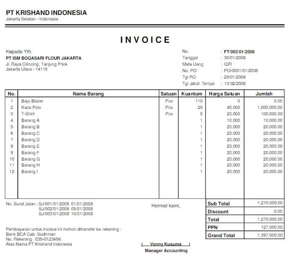 Detail Contoh Faktur Invoice Nomer 16