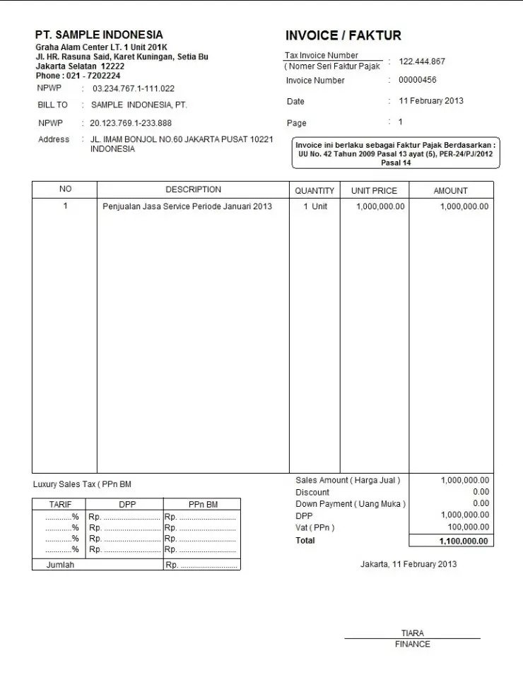 Detail Contoh Faktur Invoice Nomer 19