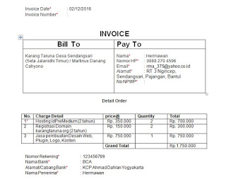 Detail Contoh Faktur Invoice Nomer 24