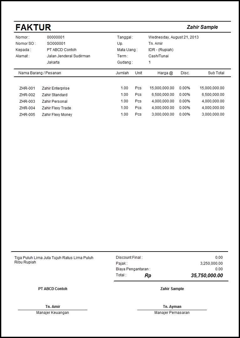 Detail Contoh Faktur Invoice Nomer 29