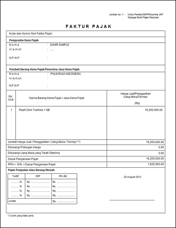 Detail Contoh Faktur Invoice Nomer 31