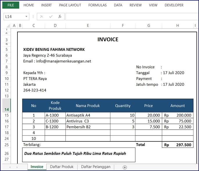 Detail Contoh Faktur Invoice Nomer 33