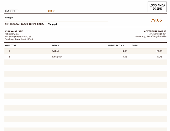 Detail Contoh Faktur Invoice Nomer 38