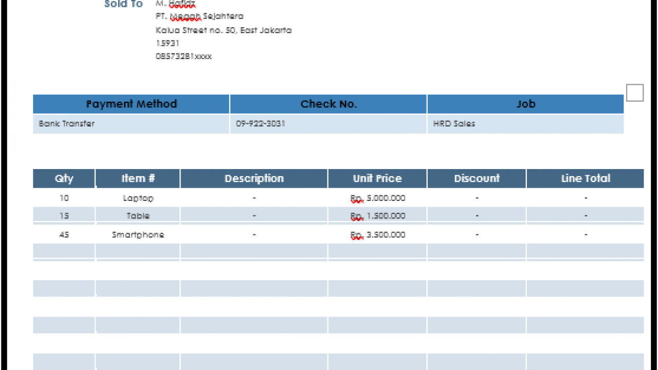 Detail Contoh Faktur Invoice Nomer 39