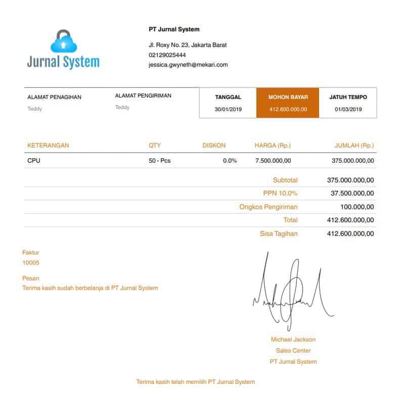 Detail Contoh Faktur Invoice Nomer 49