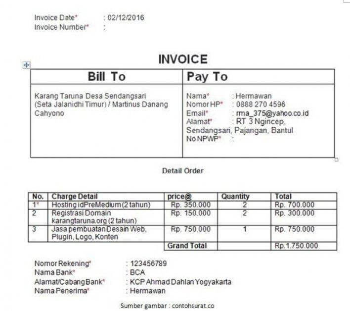 Detail Contoh Faktur Invoice Nomer 7