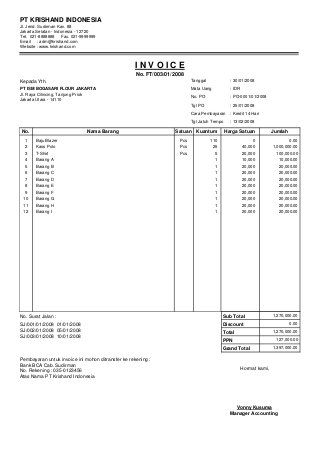 Detail Contoh Faktur Invoice Nomer 9