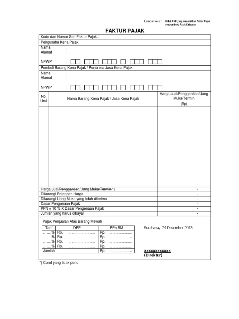 Detail Contoh Faktur Pajak Nomer 23