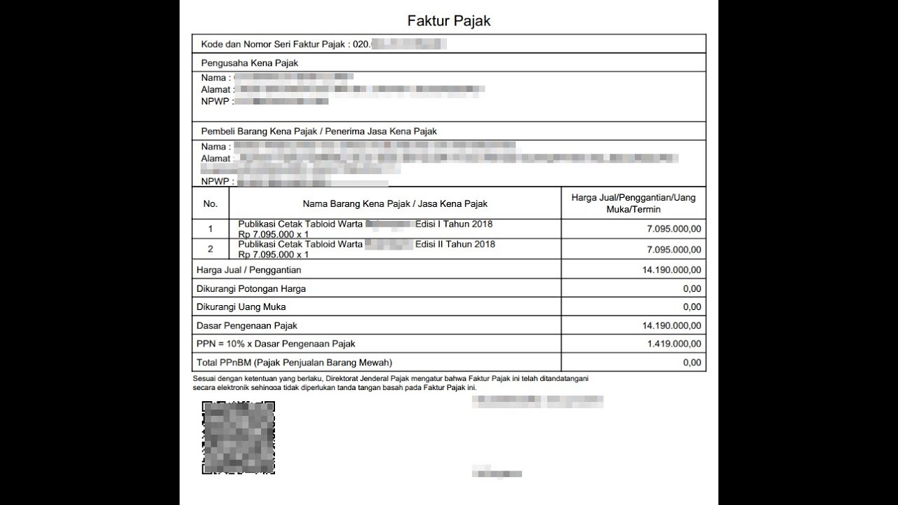 Detail Contoh Faktur Pajak Nomer 26