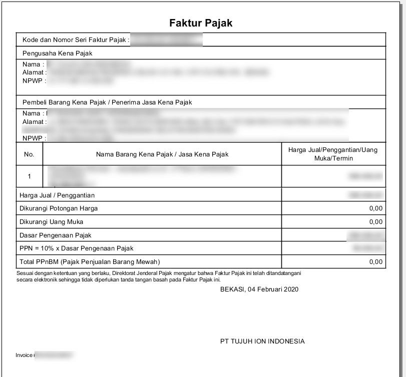 Detail Contoh Faktur Pajak Nomer 50