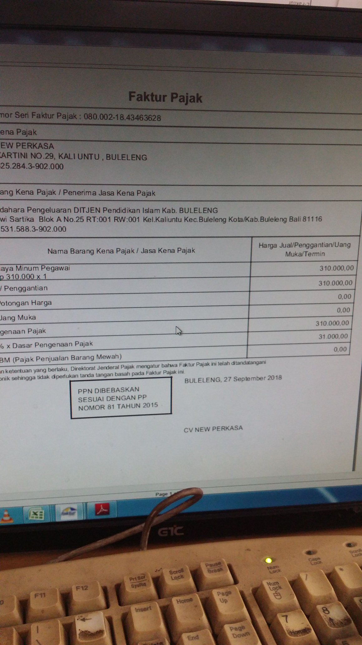 Detail Contoh Faktur Pajak Cv Nomer 33