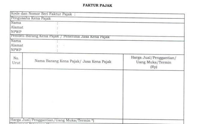 Detail Contoh Faktur Pajak Sederhana Nomer 3