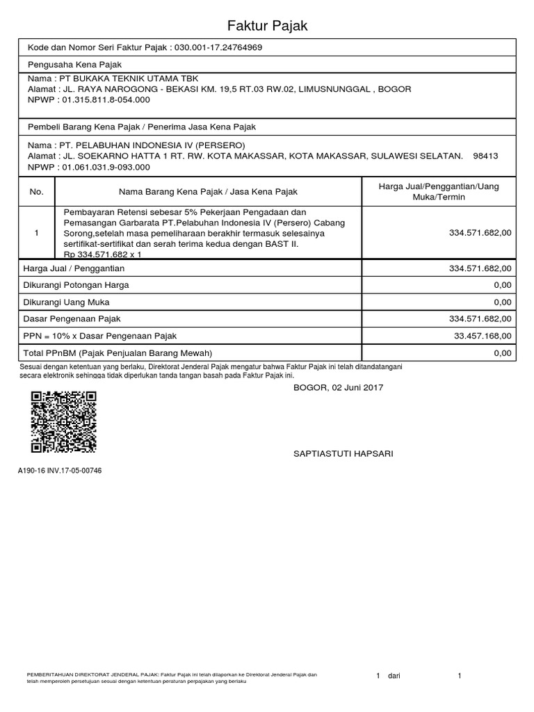 Detail Contoh Faktur Pajak Uang Muka Nomer 17