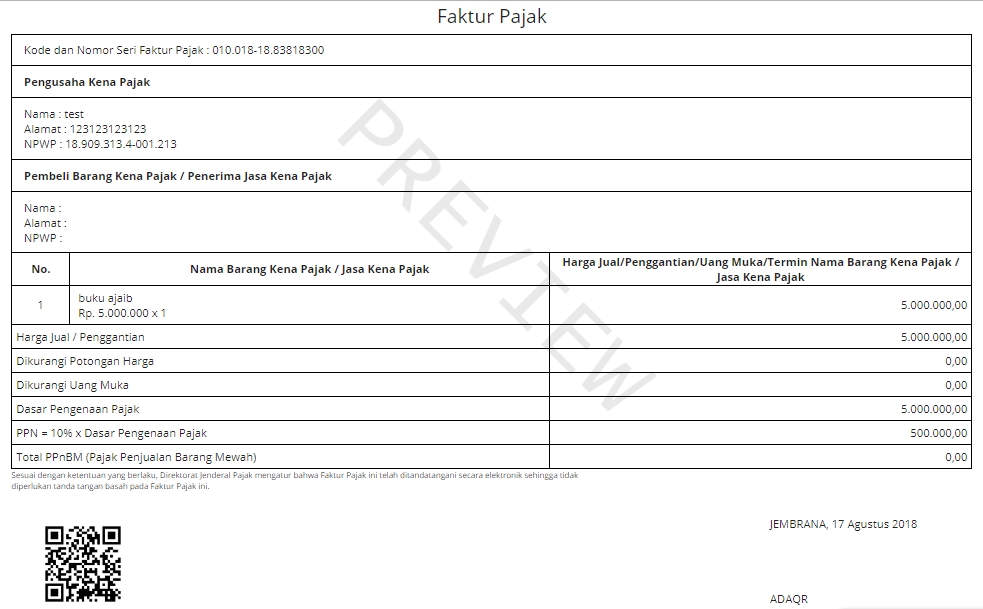 Detail Contoh Faktur Pajak Uang Muka Nomer 4