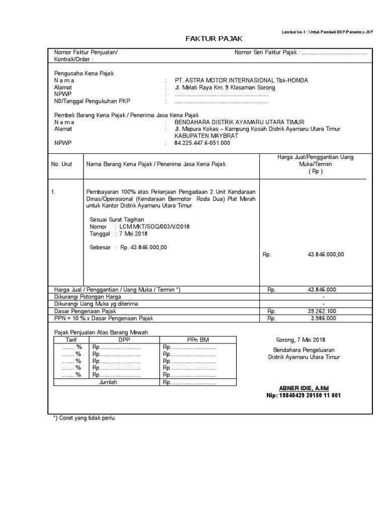 Detail Contoh Faktur Pajak Uang Muka Nomer 36