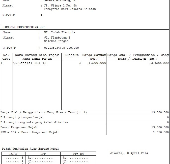 Detail Contoh Faktur Pajak Uang Muka Nomer 38