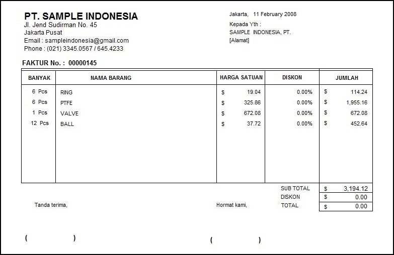 Detail Contoh Faktur Pembelian Barang Nomer 5