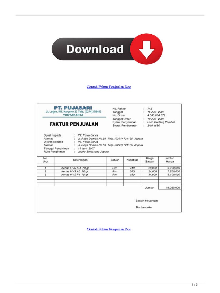 Detail Contoh Faktur Pembelian Barang Nomer 43