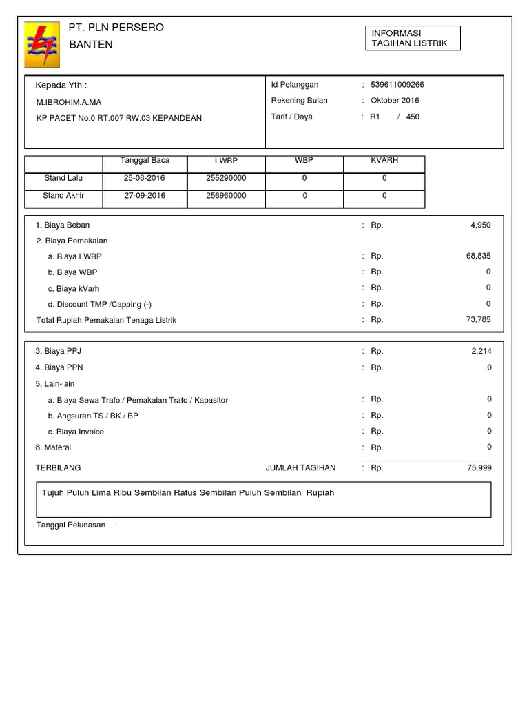 Detail Contoh Faktur Tagihan Nomer 54