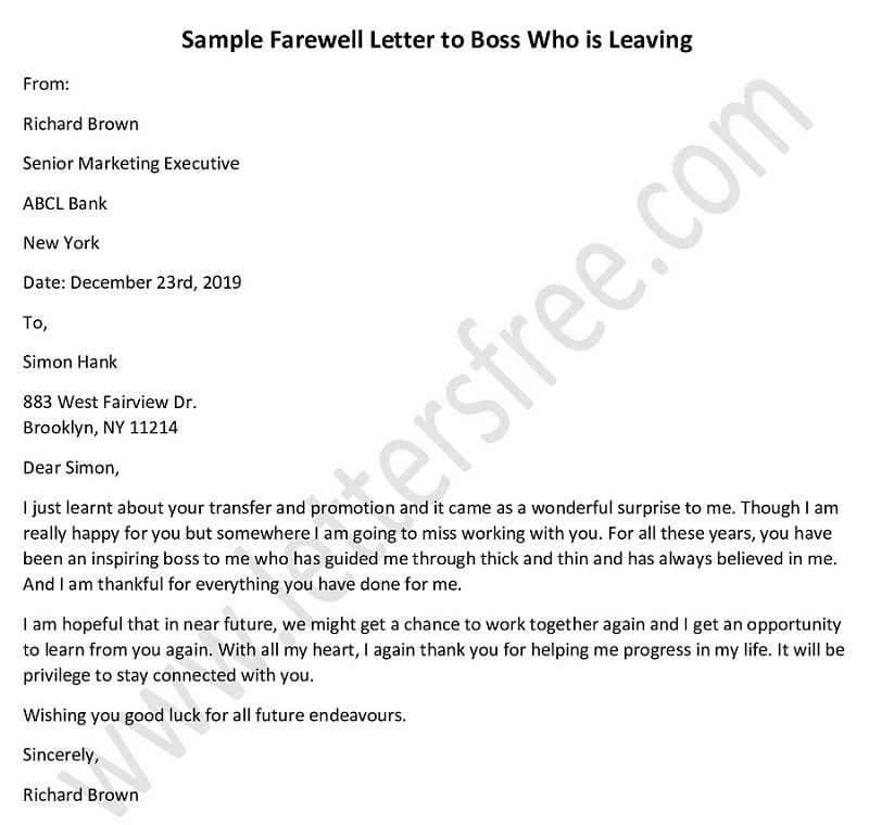 Detail Contoh Farewell Letter Nomer 6