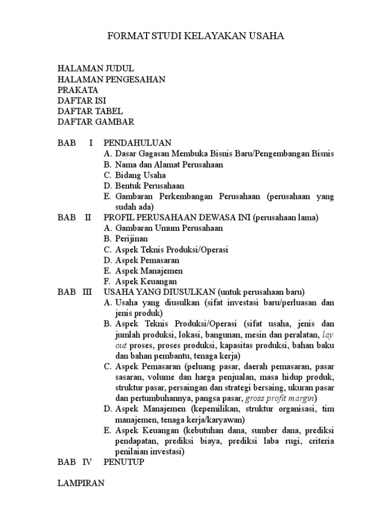 Detail Contoh Feasibility Study Nomer 20