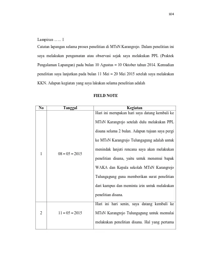 Detail Contoh Field Note Nomer 10