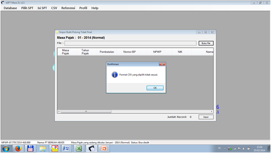 Detail Contoh File Csv Pajak Nomer 14