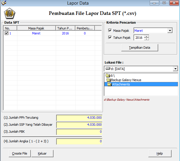 Detail Contoh File Csv Pajak Nomer 23