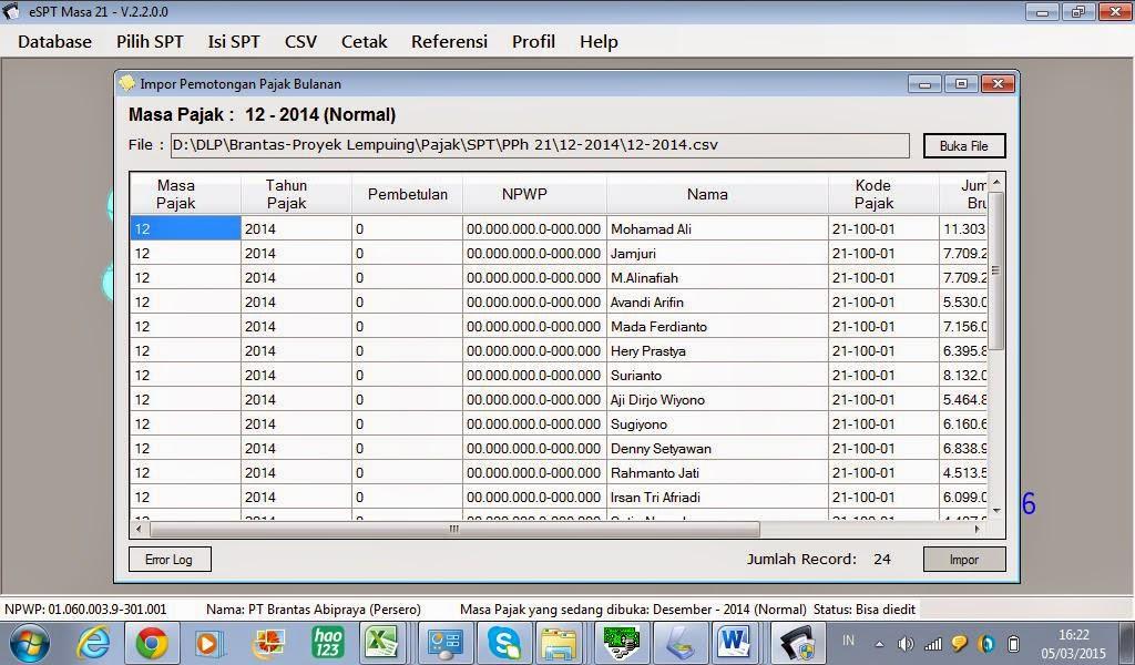 Detail Contoh File Csv Pajak Nomer 3